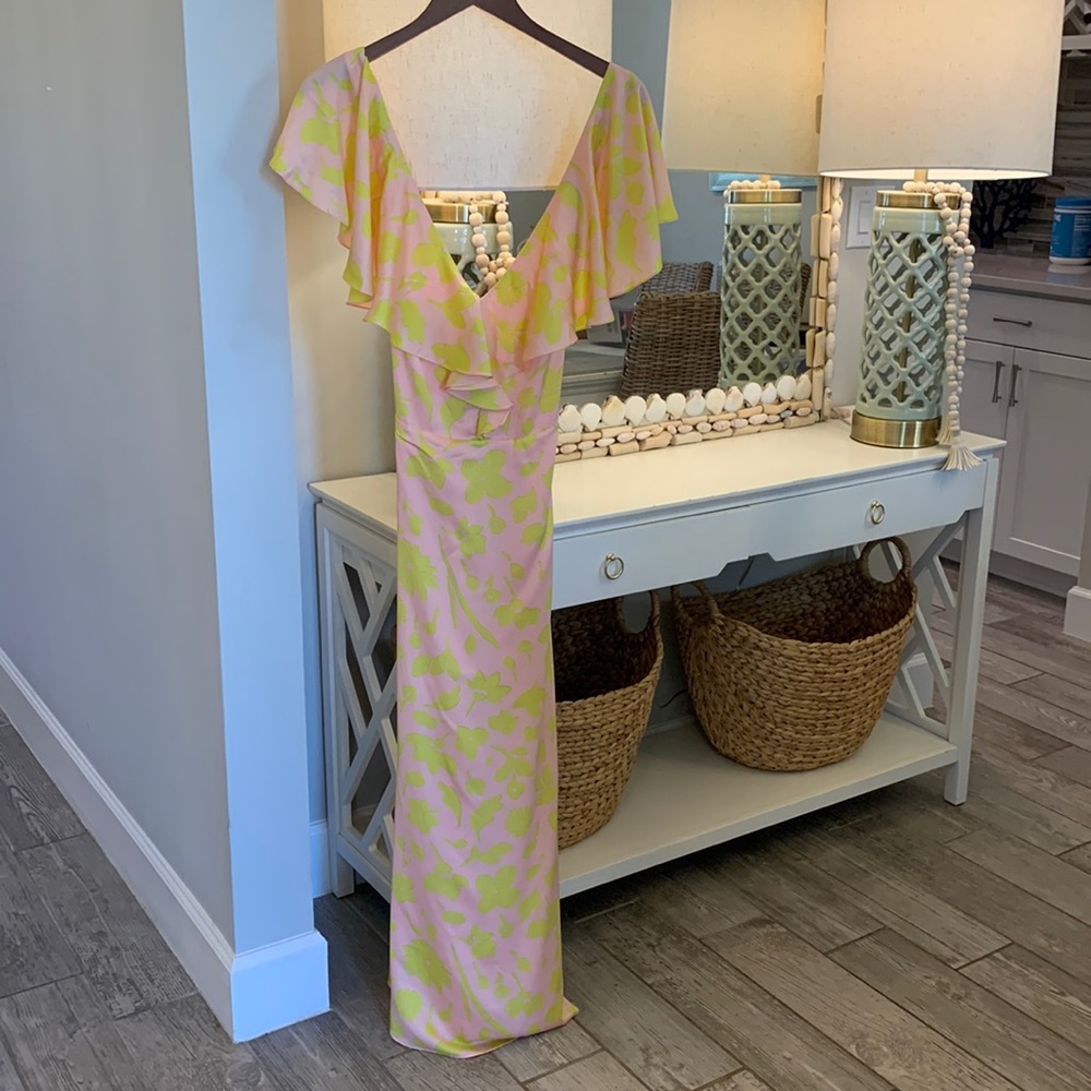 Kate Spade pink and chartreuse dress perfect for EASTER! Sz14